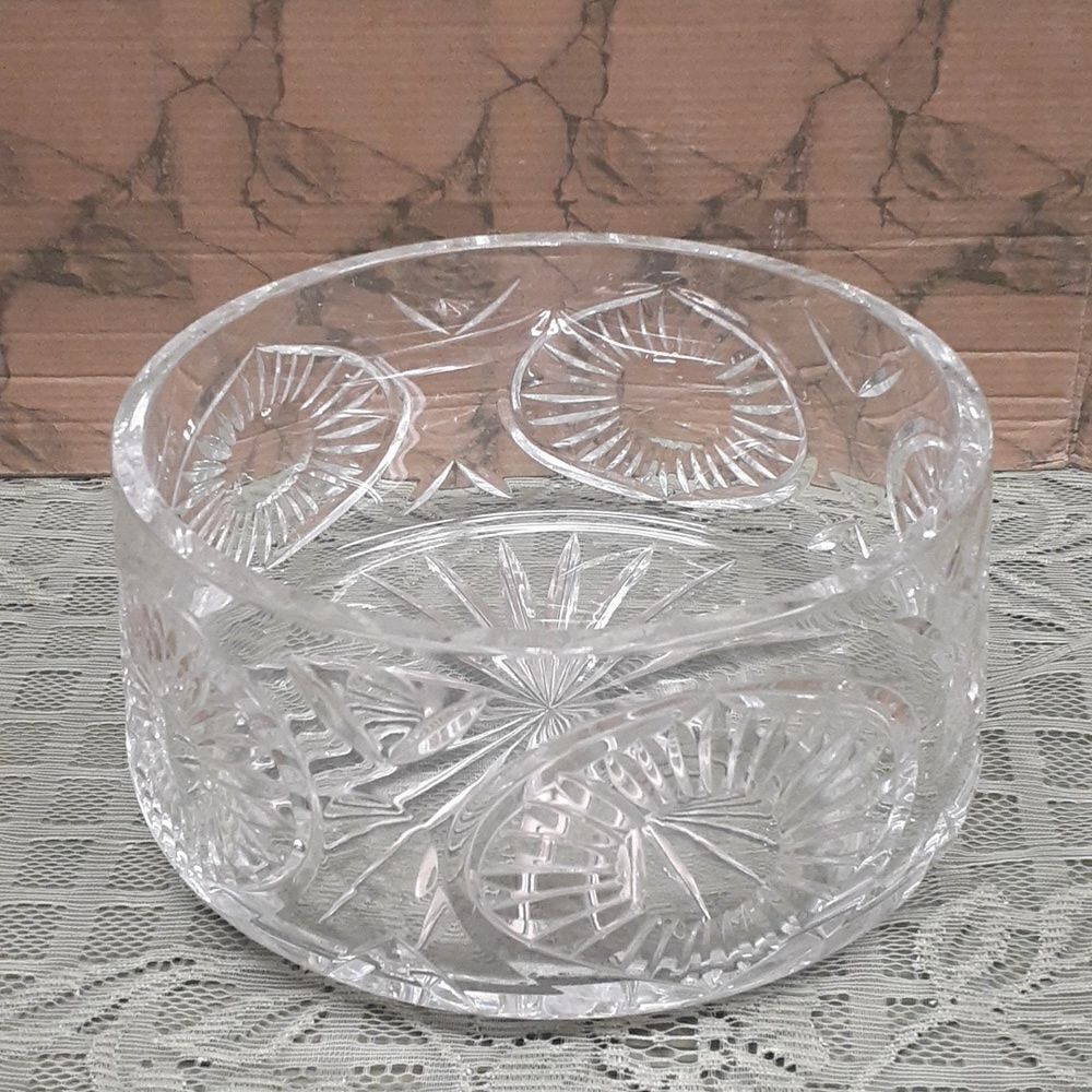 Rogaska round concave cutglass crystal bowl
